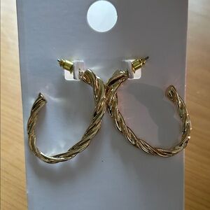 Gold Twisted Hoop Earrings